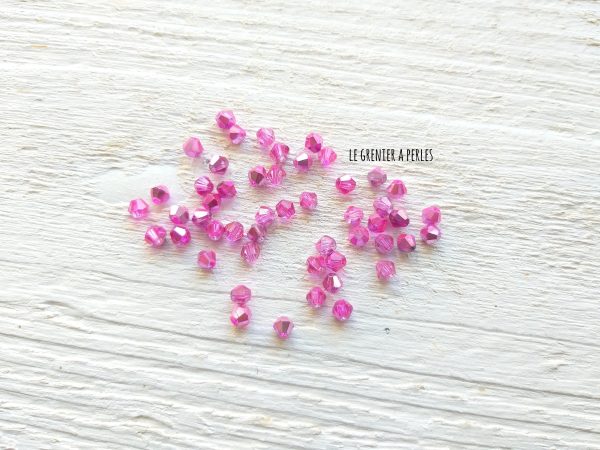 50 Toupies 4 mm Metallic Pink