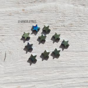 Perles Etoile 6 mm * Hématite Vert