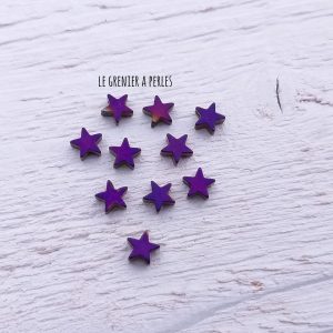 10 Perles Etoile 6 mm * Hématite Violet