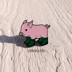 Pin’s Petit cochon aux bottes vertes