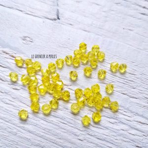 50 Toupies 4 mm Jaune Jonquille