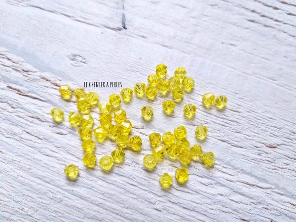 50 Toupies 4 mm Jaune Jonquille