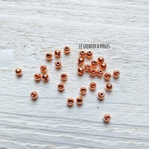 30 Perles CCB Rondes 4 mm Or Rose