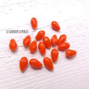 5 Perles Gouttes 12 x 8 mm Orange