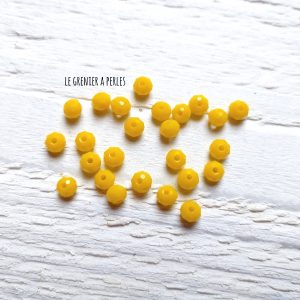 25 Perles Abacus 4 mm Jaune Canard