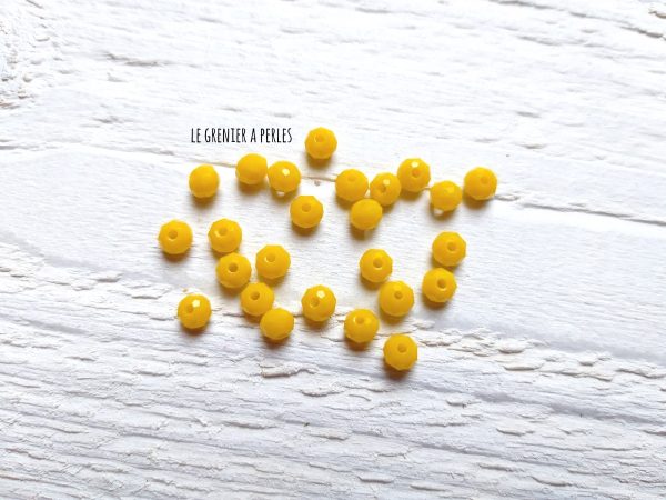 25 Perles Abacus 4 mm Jaune Canard