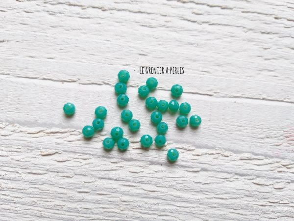 25 Perles Abacus 4 mm Green Turquoise Opal