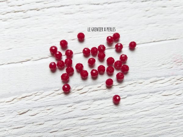 25 Perles Abacus 4 mm Rouge Bordeaux