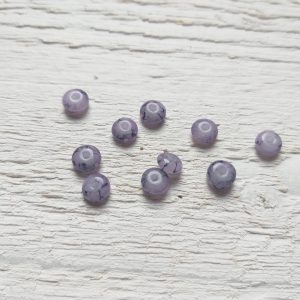 10 Perles Palets Marbrés 6 mm Mauve