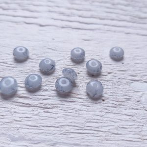 10 Perles Palets Marbrés 6 mm Gris