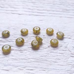 10 Perles Palets Marbrés 6 mm Jaune