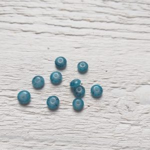 10 Perles Palets Marbrés 6 mm Bleu Paon