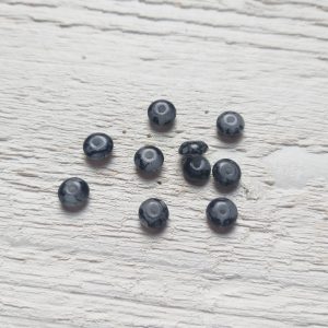 10 Perles Palets Marbrés 6 mm Noir