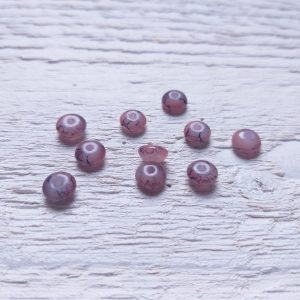 10 Perles Palets Marbrés 6 mm Vieux Rose