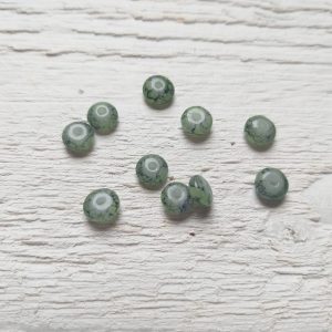 10 Perles Palets Marbrés 6 mm Vert Olive