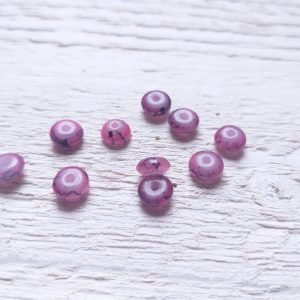 10 Perles Palets Marbrés 6 mm Rose