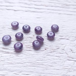 10 Perles Palets Marbrés 6 mm Violet