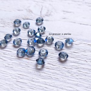 20 Toupies Aplaties 6 mm Silver Blue