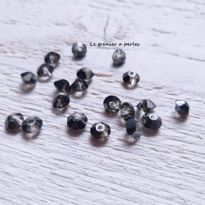 20 Toupies Aplaties 6 mm Cristal Black