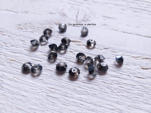 20 Toupies Aplaties 6 mm Cristal Black