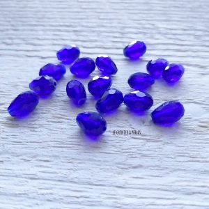 5 Perles Gouttes 12 x 8 mm Bleu Cobalt