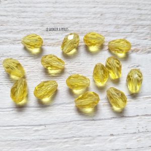 5 Perles Gouttes 12 x 8 mm Jaune