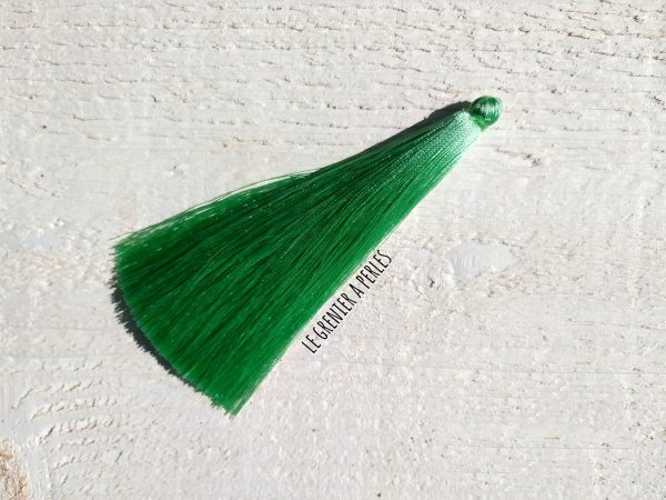 1 Grand pompon de luxe en soie * Vert Pastel 12 cm