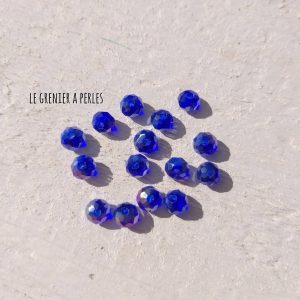 20 Perles Abacus 6 mm Cobalt AB