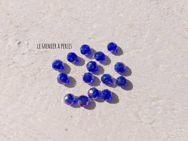 20 Perles Abacus 6 mm Cobalt AB