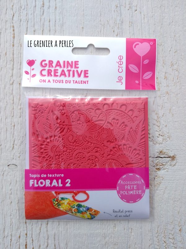 Plaque de texture " Floral 2 " pour pâte polymère