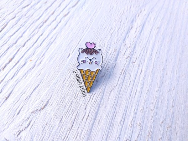 Pin's Chat Cornet de glace Kawaii