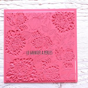 Plaque de texture  » Rose Vintage  » pour pâte polymère