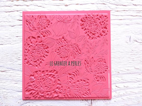 Plaque de texture " Rose Vintage " pour pâte polymère