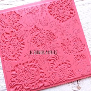 Plaque de texture  » Rose Vintage  » pour pâte polymère