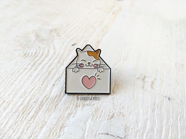 Pin's Un chat dans une lettre