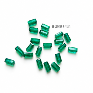 Perles Rectangles 7 x 3 mm 1830 vert perles en verre rectangle le grenier a perles