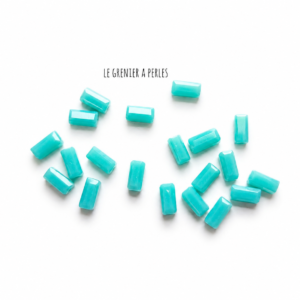 Perles Rectangles 7 x 3 mm 1832 bleu turquoise perles en verre rectangle le grenier a perles