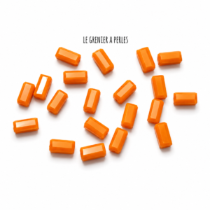 Perles Rectangles 7 x 3 mm 1834 orange perles en verre le grenier a perles