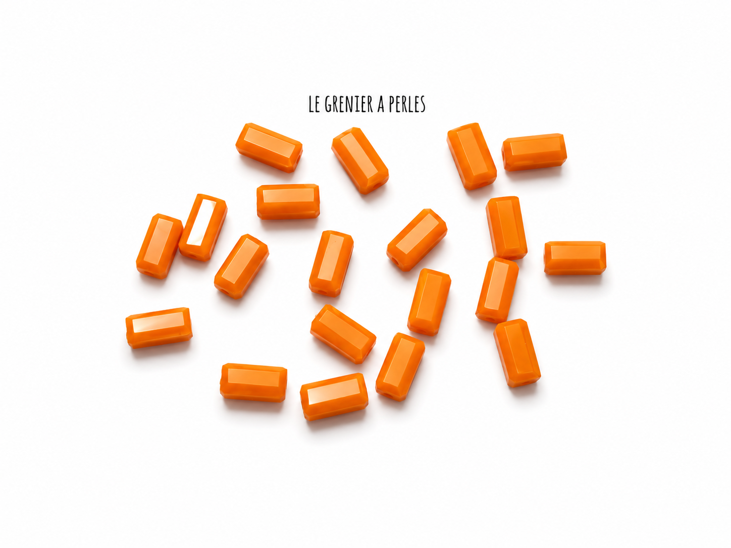 Perles Rectangles 7 x 3 mm 1834 orange perles en verre le grenier a perles