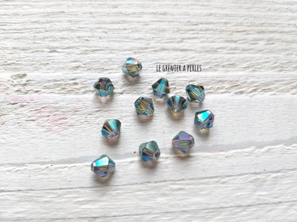 10 Toupies 6 mm Cristal Erinite AB