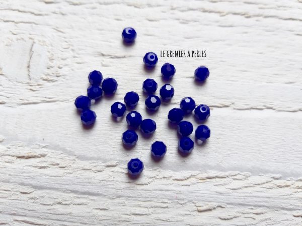 25 Perles Abacus 4 mm Cobalt Opaque