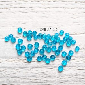 25 Perles Abacus 4 mm Aquamarine