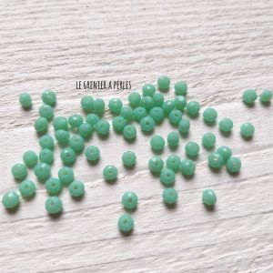 25 Perles Abacus 4 mm Vert Opaline