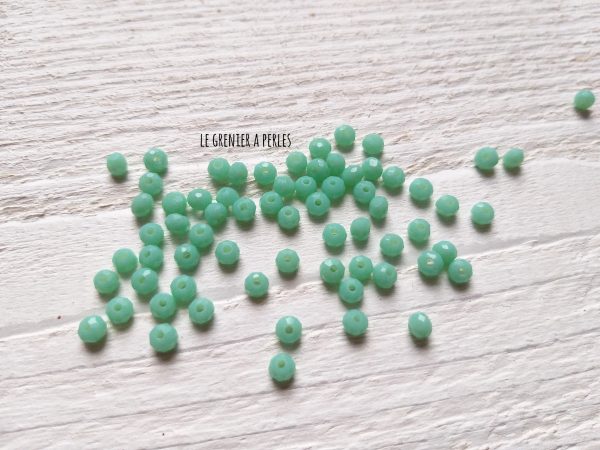 50 Perles Abacus 4 mm Vert Opaline