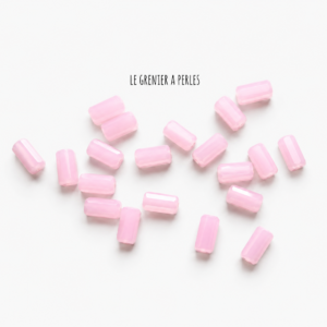 Perles Rectangles 7 x 3 mm 2053 rose opal perles en verre rectangle le grenier a perles