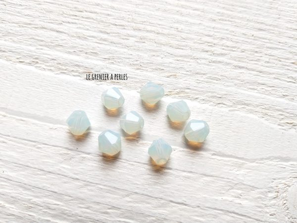 5 Toupies 8 mm White opal