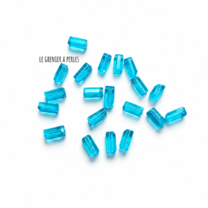 Perles Rectangles 7 x 3 mm aquamarine 2154 perles en verre rectangle le grenier a perles