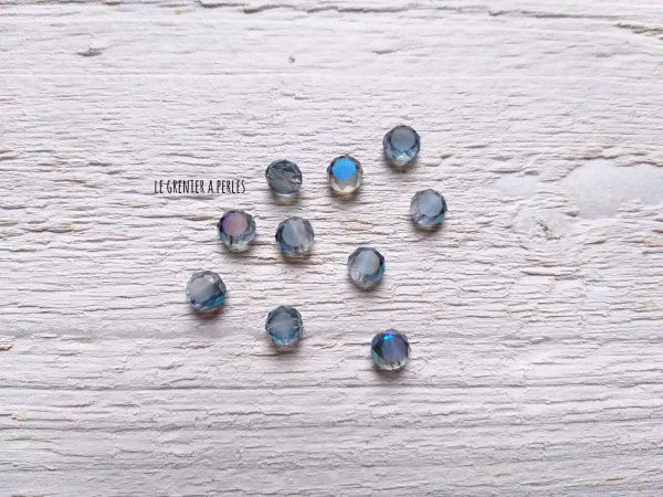 10 Perle Palet 6 mm Silver Blue AB