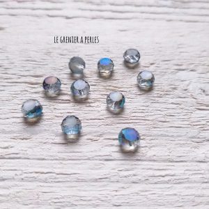 10 Perle Palet 6 mm Silver Blue AB