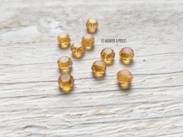 10 Perle Palet 6 mm Light Topaz AB